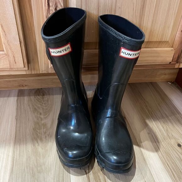 Hunter Black Rubber Boots Size 5M/6F - Picture 2 of 5